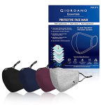 Giordano Cotton Anti Pollution 6 Layer Reuseable Face Mask (Black, Blue, Maroon & Grey, Without Valve, Pack Of 4) For Unisex