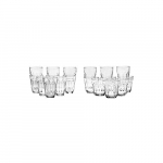 Homestop Pasabache Round Transparent Tumblers Set Of 18 (Clear_Free Size)