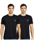 U.S. Polo Assn. Men’S Comfort Fit Solid 100% Cotton T-Shirt Pack Of 2 (I633-002-P2_Black_S)