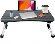 Pgent Multi-Purpose Laptop Table – Foldable Bed Study Table For Children Bed Foldabe Table Work Office Gaming Home With Tablet Slot & Cup Holder Study Table