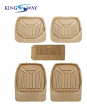 Kingsway Pvc Rubber Car Mats 3G Plus Of Heavy Quality For Hyundai I-20 (Old Model) (Tray Mats, Set Of 5, Beige Color)