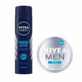 Nivea Men Deodorant, Fresh Acitve, 150 Ml And Nivea Men Fresh Face Moisturizer Gel, 75 Ml