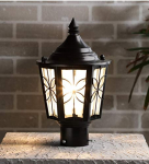 Tu Casa Ntu-239 Metal And Glass Gate Light With Type-B-22 Holder Without Bulb (Black)