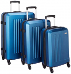 Amazon Brand – Solimo Murray Hardside Trolley, Blue, Set Of 3 (55Cm + 66Cm + 75Cm)