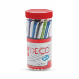 Cello Deco Gel Pen | Gel Pens Blue | Jar Of 25 Units | Gel Pens For Students | Pens For Office Use | Gel Pens For Writing | Waterproof Gel Pen | Cello Pens
