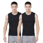 Levi’S Men’S 100 Ca Regular Fit Solid Vest (#014-Vest-Blk/Blk-P2, Black_S)