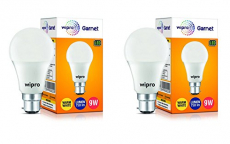 Wipro Garnet N90002 Base B22 9-Watt Led Bulb (Pack Of 2, Warm White And Warm White)