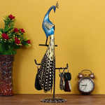Ecraftindia Colorful Peocock Handcrafted Iron Decorative Showpiece