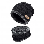Gauraang Men’S And Women’S Winter Woollen Cap With Neck Scarf (Random, Free Size)