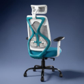 Cellbell C190 Berlin Office Chair, High Back Mesh Ergonomic Home Office Desk Chair (White – Blue)