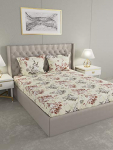 Raymond Home 120Tc Cotton Brown 1 Bedsheet With 2 Pillow Covers, Queen (Model Number: 007670-Bf01)