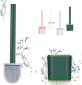 Finalize Silicone Toilet Brush With Holder Slim Flex Toilet Brush Anti-Drip Set Toilet Bowl Cleaner Brush, No-Slip Long Handle Soft Silicone Bristle Clean Toilet Corner Easily – Multi