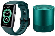 Huawei Band 6 Fitness Tracker Smartwatch, 1.47”Amoled Color Screen, Spo2, 14 Days Battery Life (Green) + Free Huawei Mini Speaker Cm510