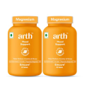 Arth Buy1Get1 1000Mg Magnesium Bisglycinate Complex |With Vitamin D2 & B6 | High Absorption For Muscle Recovery, Relaxation & Better Sleep | Stress & Anxiety Support | 60 Veg Tablets | For Men & Women