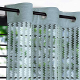 Story@Home Sheer Long Door Curtains Linen Look Semi Transparent Voile Grommet Elegance Curtains For Living Dining Room, Bedroom Drapes 46 X 108 Inch Long, Set Of 2 Panels, Grey