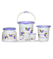 Cello Blossom 5 Piece Plastic Bath Set, Small, Purple
