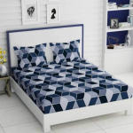 Pridhi Soft Glace Cotton Double Bedsheet With 2 Pillow Cover ( 228Cm X 228Cm_Multicolour)