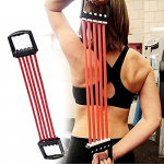 Kheladda Adjustable Multi-Function 5 Rubber Chest Expander Developer Flexor Muscle Pulling Exerciser Home & Gym Equipment For Men & Women