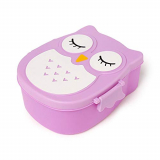 Hopscotch Boys And Girls Polycotton Owl Face Lunch Boxes In Purple Color For Ages 3-12 Years