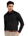 Diverse Men’S Print Regular Fit Formal Shirt (Dcmff01Rc15L40-4574B_Black/Mustard 39)