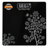 Beatxp Floral Digital Bathroom Weighing Scale With Lcd Panel & Thick Tempered Glass, Electronic Weight Machine For Human Body – 2 Year Warranty