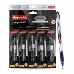 Reynolds Ball Pen I Lightweight Ball Pen With Comfortable Grip For Extra Smooth Writing I School And Office Stationery | Dynagrip 5 Ct Box – Blue, (2153075)