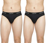 Levi’S Men’S Cotton 100 Ca Regular Fit Plain Brief (# Style-002A, Black, Small)