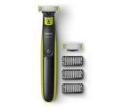 Philips Qp2526/10 Cordless Oneblade Hybrid Trimmer And Shaver With 3 Trimming Combs And Extra Blade (Lime Green)