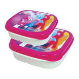 Wonder Plastic Kit Kat Lunch Box Set, 2 Pc Lunch Box Big & Small With Saparate Container & Spoon & Fork, Red Colour, Made In India