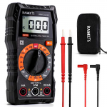 Kaiweets Digital Multimeter With Case, Dc Ac Voltmeter, Ohm Volt Amp Test Meter And Continuity Test Diode Voltage Tester For Household Outlet, Automotive Battery Test (Anti-Burn With Double Fuses)
