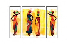 Saf Uv Textured Modern Art Print Framed Painting (Synthetic, 12 Inch X 18 Inch, Set Of 3) Sanfjma7703