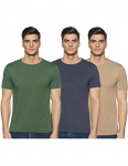Amazon Brand – Symbol Men’S Solid Regular Fit Half Sleeve T-Shirt (Combo Pack Of 3) (Aw18Plmpo3R1_Grey, Green & Navy_S)