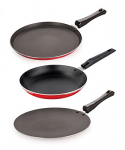 Nirlon Non-Stick Coated Heat Resistance Pfoa Free Aluminium Kitchenware Combo Set Of 3 Pieces (Ft11_Ft13_Cs24)