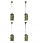 Gojeeva New Antique Home And Fastive Decorative Glass Desing Pendants Ceiling Lamp Pack Of 4
