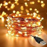 Desidiya® Copper Fairy String Lights With Usb Powered Led Light For Diwali Christmas Birthday Party Wedding Ceremony Bedroom And Balcony Home Decoration (10 Meters Pack Of 1)