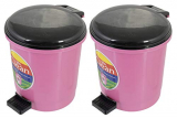 Kuber Industries 2 Pieces Table Top Desk Garbage Dustbin Trash For Office Home Work Place,2 Ltr(Pink)