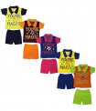 Desigrip Infant’S Little Star Printed Cotton Multicolor Half Sleeve Polo Combo Set (Pack Of 5) & (0-6 Month)