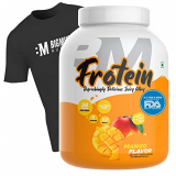 Bigmuscles Nutrition Frotein 26G Refreshing Mango Flavored Hydrolysed Whey Protein Isolate[59 Servings, 2 Kg] With Free T-Shirt | 15G Eaa, 0G Sugar