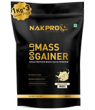 Nakpro Gold Mass Gainer | High Protein & High Calorie | 21G Protein, 68G Carbs | Added Vitamins, Minerals & Creatine | Easy Mixing, Easy Digesting Mass Gainer Powder For Men & Women | 3 Kgs (1 Kg*3 Nos) Vanilla Flavour (30 Servings)