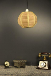 Tu Casa Hg-28 Small Fine Cane Pendent Light Cane Holder Type E-27 Size 9.5X11X29.5″-(Bulb Not Included)