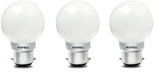 Wipro Safelite B22D 0.5-Watt Led Night Bulb (White , N10001, Pack Of 3)