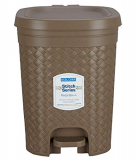 Kolorr Stitch Pedal Waste Bin Modern Design Trash Can Plastic Dustbin – 15L (Brown)