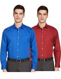 Amazon Brand – Symbol Men’S Regular Fit Shirt (Symfs-01-Po2_Fil100C_Royalblue&Red 44)