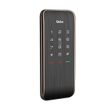 Qubo Smart Rim Lock Ultra From Hero Group |Ideal For Double Doors | 3-Way Access – Pincode, Rfid Access Card , Ble Mobile App |Remote Access Sharing Via Otp |Auto Locking |High Strength Bolt | (Copper)