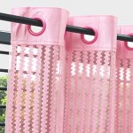 Story@Home Sheer Long Door Curtains Linen Look Semi Transparent Voile Grommet Elegance Curtains For Living Dining Room, Bedroom Drapes (9 Feet, 4 Panels, Pink)