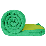 Story@Home Microfiber Ultra Soft Reversible Comforter – Double, Parrot Green And Sea Green