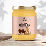 Auric A2 Desi Cow Ghee | Pure Brijwasi Ghee | Bilona Curd Churned | Lab Tested | Perfect Aroma & Danedar Ghee | Grass Fed, Stress Free Cattle | Glass Jar 500 Ml