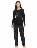 Amazon Brand – Eden & Ivy Women’S Pyjama Set Regular (Ei-Aw20Set05-Sc-06_Black & Stars_Xl)