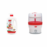 Luvlap Liquid Cleanser, Anti-Bacterial, Food Grade, For Baby Bottles, Accessories And Vegetables, 10&Luvlap Royal Electric Steam Sterilizer For 6 Feeding Bottles, Bpa Free