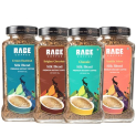 Rage Coffee Silk Blend Instant Coffee Combo Pack Of 4 | Classic, Belgian Chocolate, Creamy Hazelnut & Vanilla Velvet | Premium Bold & Smooth Flavors | 120G Each Jar | 100% Arabica | Hot & Cold Brew – 480G